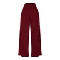 thumbnail image 4 of Women's Wide Leg Sweatpants Thick Thermal Drawstring Pants Side Pockets, Elastic Waist, Solid Color, High Waisted Baggy Pants, Straight Leg Trousers, For Daily Wear, Streetwear, 4 of 9