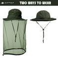 thumbnail image 3 of AYAMAYA Fishing Hat with Neck Face Cover, Sun Hat with Mesh , Anti Mosquito Gnats Net Hat for Hiking, Backpacking,Camping(Army Green), 3 of 7