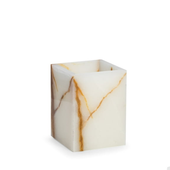 Marble Bath Tumbler in Green Onyx