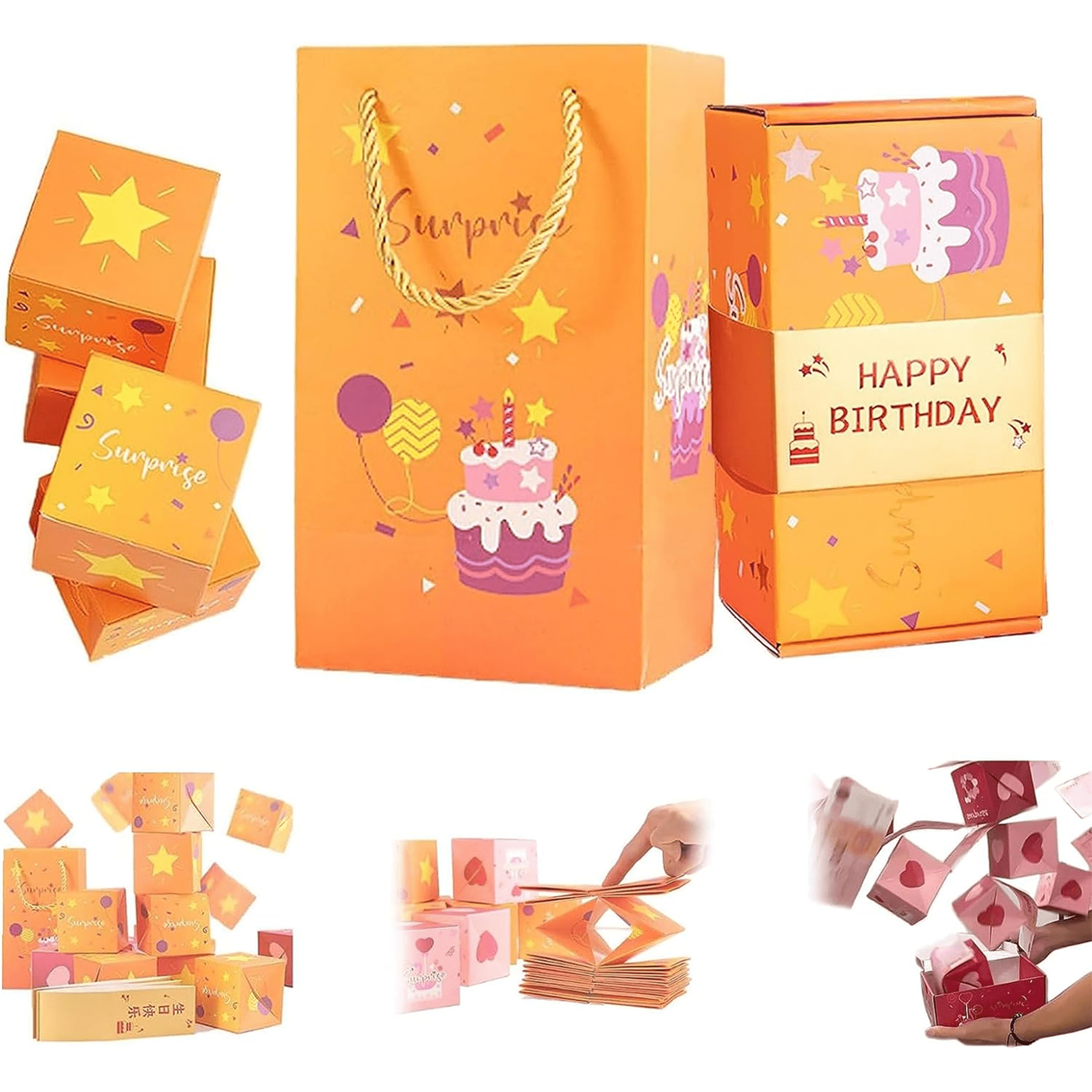 KQJQS Surprise Gift Box Explosion - Merry Christmas Surprise Gift  Boxes,Gift Box Explosion for Money and Birthday, Pop-Up Explosion Gift Box,  Exploding Pop Up Boxes for Gifts (12 Box Set) 