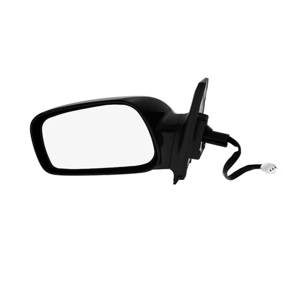 Left Driver Side Power Non-Folding View Mirror Chrome/Flat Black Smooth For 2003-2008 Toyota Corolla