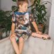 thumbnail image 4 of Fotbe Playful Cat Pijama Estampada de 2 Piezas para Niños – Ropa de Dormir de Manga Corta Cómoda para Niños y Niñas, Camiseta y Shorts de Algodón-X-Large, 4 of 6