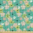 thumbnail image 2 of Ambesonne Floral Fabric by the Yard Upholstery, Spring Daisy and Aster Bloom, 1 Yard, Seafoam Blush Pale Orange, 2 of 5
