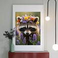 thumbnail image 2 of Diamond Art Kit for Adults, Raccoon With Floral Crown Lavender Field Diamond Painting for Adults Beginners, DIY Diamond Art Painting Kits, 5D Diamond Painting Crafts for Home Decor 12x16 Frameless, 2 of 7