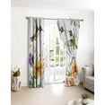 thumbnail image 3 of Spring Floral Blackout Curtains for Bedroom/Living Room, Thermal Insulated Kitchen Curtains, Elegant Birds Summer Botanical Flowers Grommet Darkening Window Treatment Drapes 42"x63"x2, 3 of 8