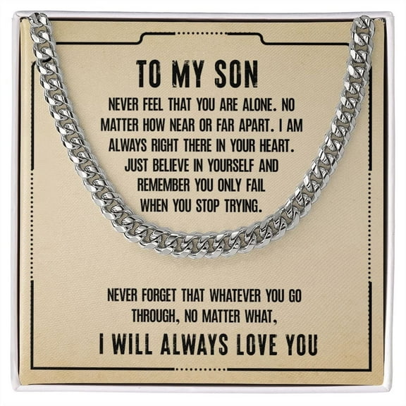 Son Gift Necklace, To My son Birthday Gift Necklace, Gift From Dad, Mom, Cuban Chain Gift Necklace, Graduation Gift Necklace, Son Birthday Gift