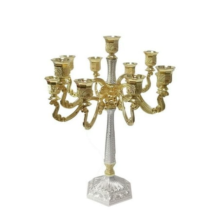 Nua 59661 16 in. Filigree 11 Light Candelabra, Silver & Gold