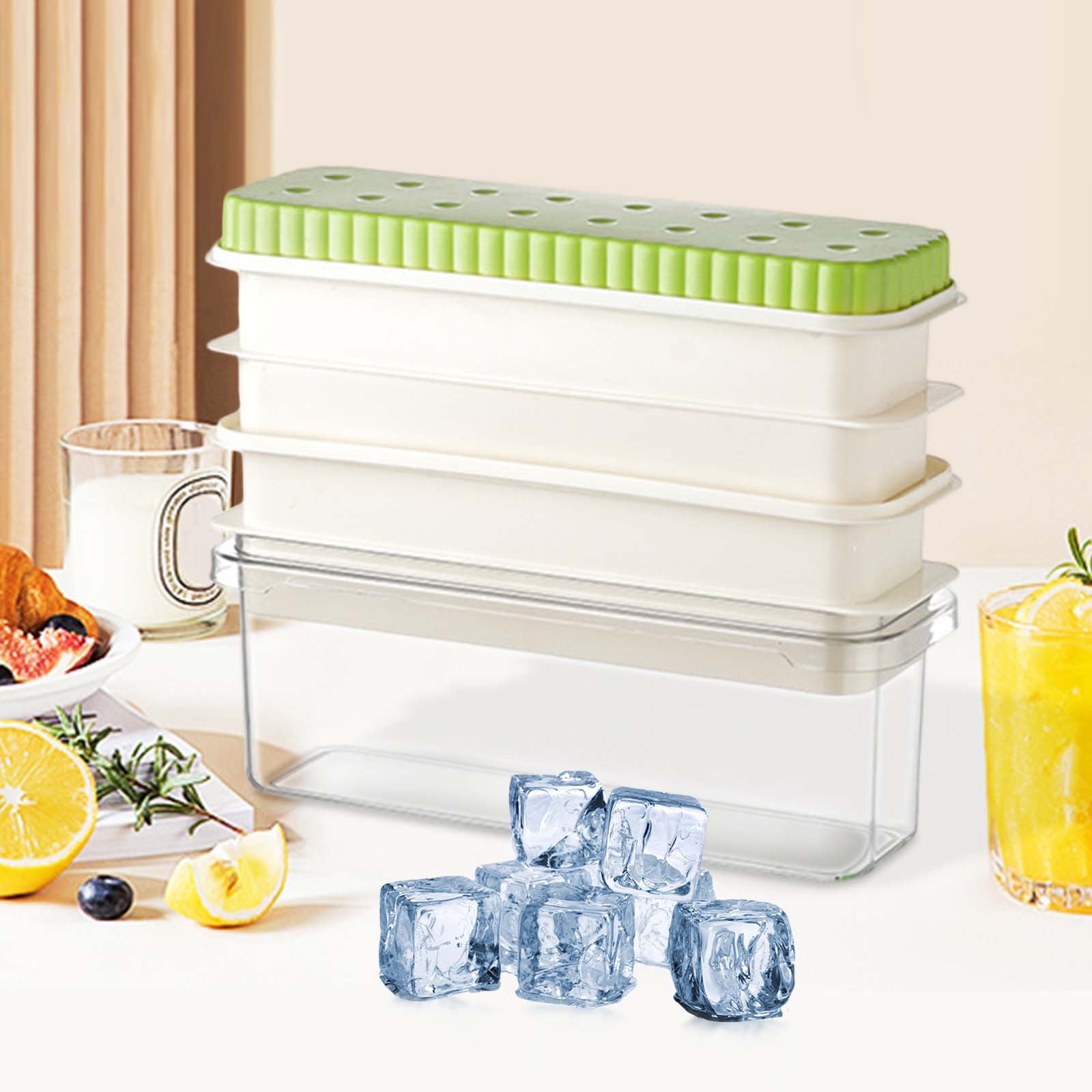 Round Ice Ball Maker with Storage Box & Ice Tongs – BPA-Free Plastic, Easy Release Whiskey Ice Mold for Cocktails, Dishwasher Safe & Odor-Proof (Home Bar Essential) B