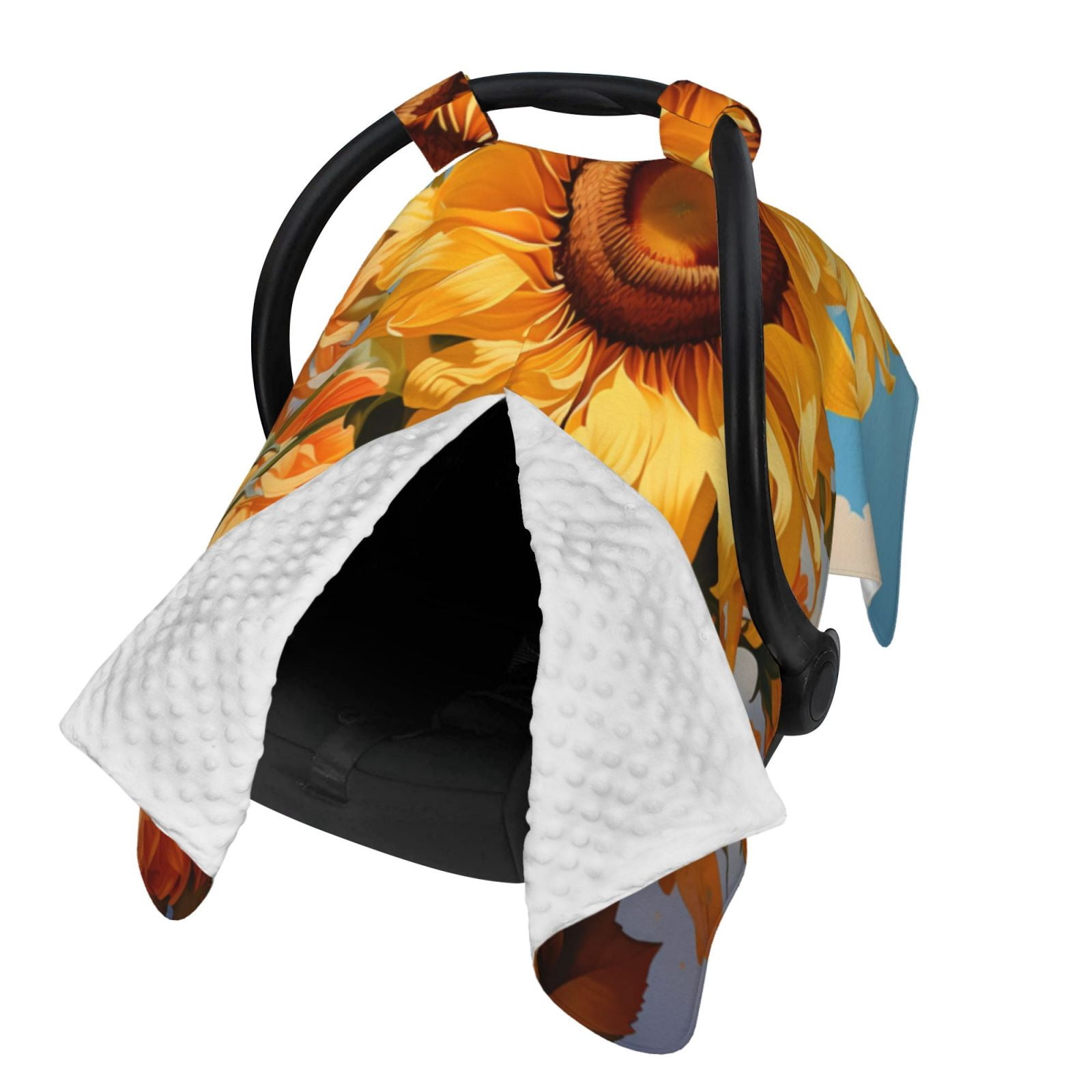 Naloa Sunflower Blue Sky Baby Car Seat Cover, Breathable Baby Carrier Cover, Multiuse Baby Carrier Cover & Nursing Breastfeeding Cover