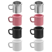 Masteelf 8pcs Miniature Coffee Cups Model Dollhouse Doll House Accessories Fairy Garden Cups Dollhouse Miniatures Food Kitchen Room Decoration Assorted Color
