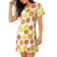 thumbnail image 2 of Gaeub Lemon Orange Print Women's Short-Sleeved Nightdress,Loose Comfy Pajama Sleepwear,Summer Night-dresses for Women, 2 of 6