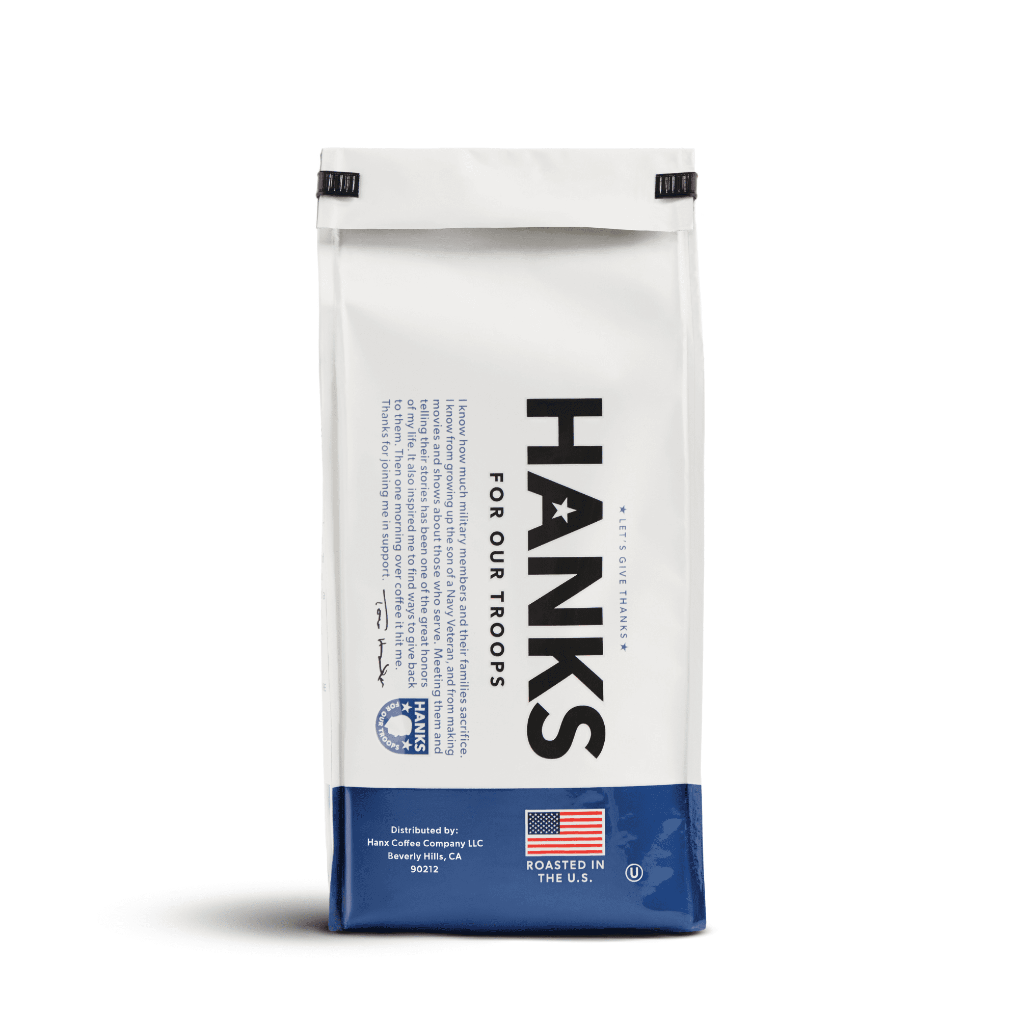 Hanks for Our Troops Ground Coffee Medium Roast, Supports Veterans, 12 oz Bag