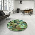 thumbnail image 4 of Ahgly Company Machine Washable Indoor Rectangle Transitional DarkOliveGreen Area Rugs, 5' x 7', 4 of 7