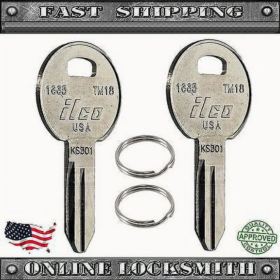 2 RV Keys - Trimark TM18 / 1665 / TRM-15D - Recreational Vehicle Keys KS301