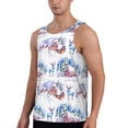 thumbnail image 2 of Pofeuu Snowy Cottage Holiday Scene Print Men's Workout Tank Tops Sleeveless Muscle Gym Shirt Quick Dry-Medium, 2 of 7