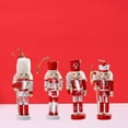 thumbnail image 4 of 4 Piezas de Figuras de Cascanueces de Madera Decoración de Cascanueces de Navidad Artesanías Hechas a Mano 12cm Festivas para Mesa Estantes Macarena Figuras de Cascanueces, 4 of 6