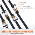 thumbnail image 5 of VEVOR 4 Pack Ratchet Tie Down Straps 11128 lbs 2" x 8' Heavy Duty Double J Hook, 5 of 9