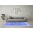 thumbnail image 3 of Ahgly Company Machine Washable Indoor Square Abstract Blue Modern Area Rugs, 7' Square, 3 of 4