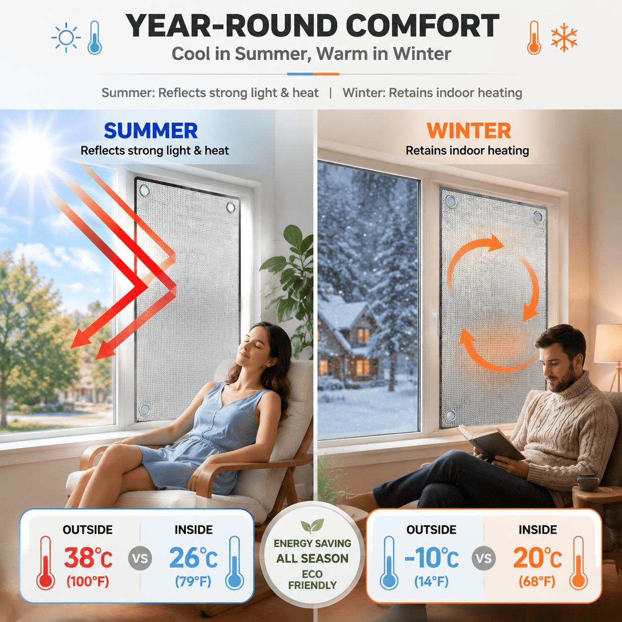 Cooling Privacy Window Film,NOGIS Blackout Window Film, Anti UV Sun Protection Window Film,Sun Roof Insulation Film,Aluminum Foil Sun Visor,8mm,Easy to Disassemble/Reusable (20''x39'')