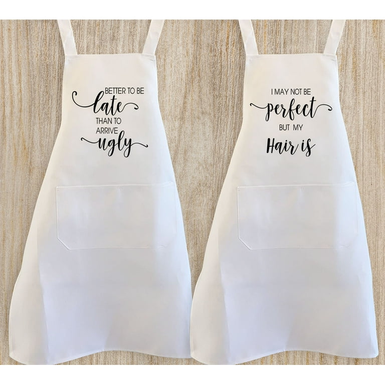 WIRESTER 2pcs Set Unisex White Poly Kitchen Apron 24 WIRESTER 2pcs Set Unisex White Poly Kitchen Apron 24