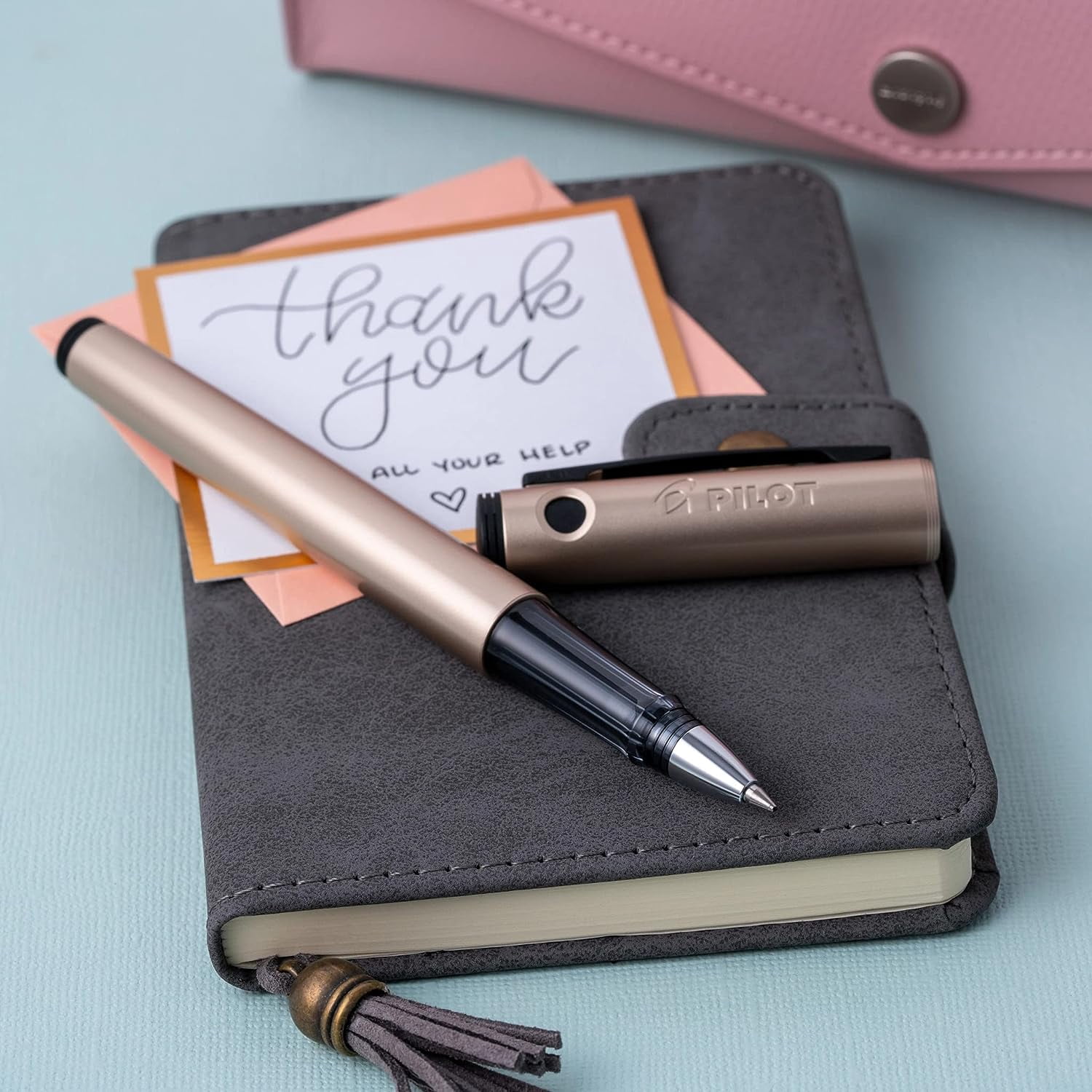 PILOT Explorer Lightweight Gel Rollerball Pen in Gift Box, Gold Barrel, Fine Point (17073)