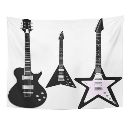 REFRED Rock Guitars Amp Black Music Bass Shape Wall Art Hanging Tapestry Home Decor for Living Room Bedroom Dorm 51x60