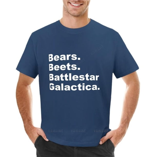 Camiseta de Bears Beets Battlestar Galactica, camisetas de cuello redondo, ropa vintage, camisetas de manga corta en blanco, sudaderas para hombre