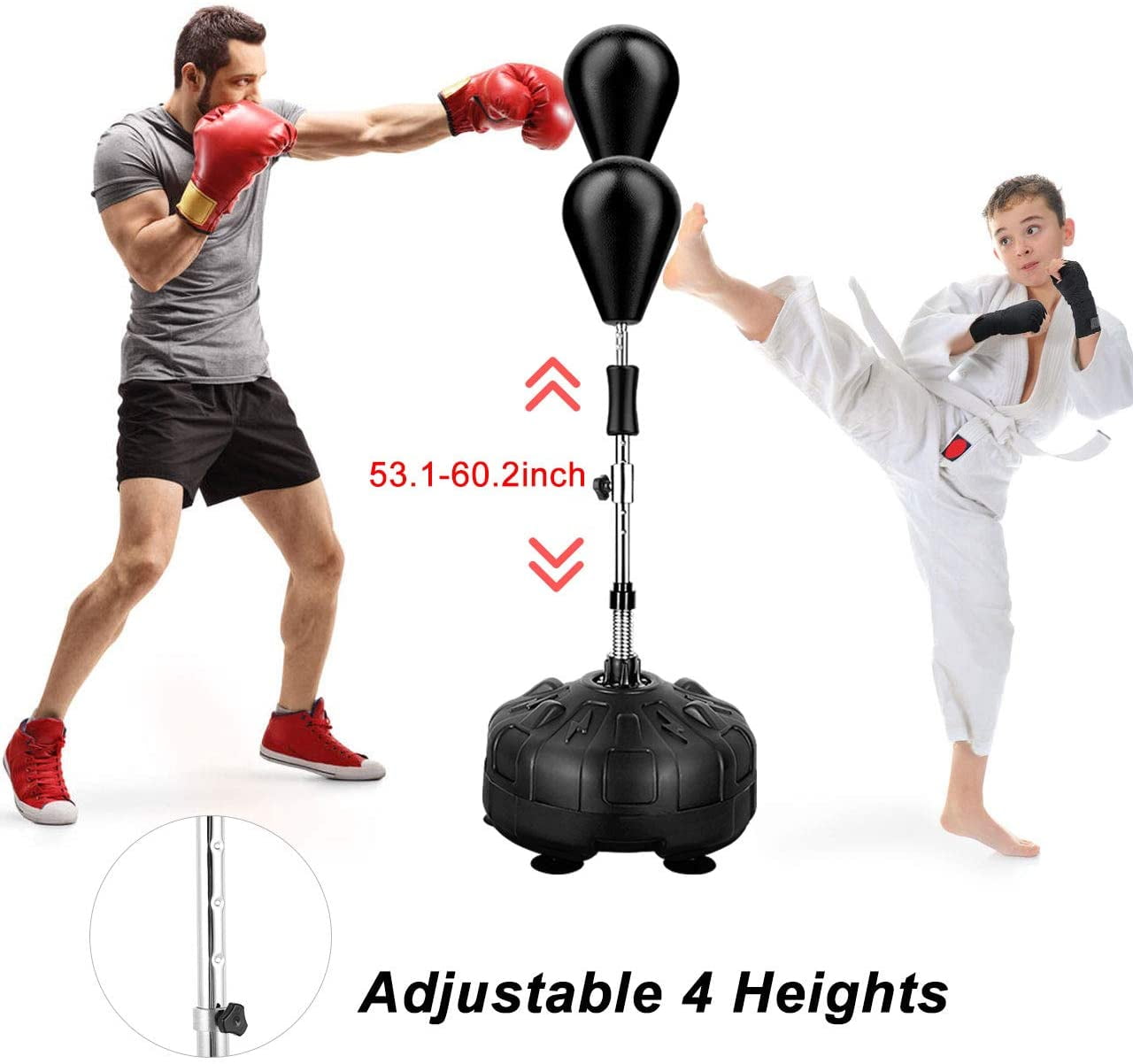 Details about   Freestanding Reflex Bag Exercise Fitness Punching Spring Mounted Design Black 
