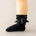 thumbnail image 3 of Nygoyerh Baby Infant Socks Bowknot Ruffle Ankle Socks Breathable Tube Socks with Pearl Tassel for 0-4 Years Girls, 3 of 3