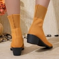 thumbnail image 5 of Wovix Ankle Boots for Women Dressy Comfy Knit Sock Booties Pointed Toe Heel on Elastic Spring Fall Booties Daily Orange 37, 5 of 7