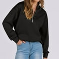 thumbnail image 4 of hxobax Womens Casual Pullover Tops Trendy Fall Half Zip Oversized Sweatshirt Long Sleeve Sweatshirts, 4 of 7