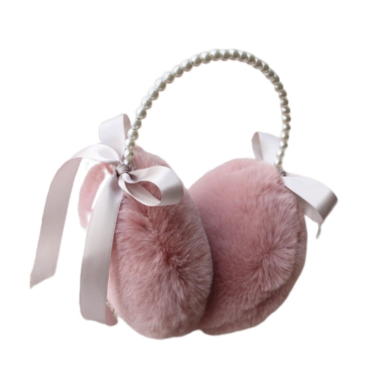 Pearl & Pom Pom Ear Muffs Ear Warmers Winter Ear Muffs Faux Pearl Headband Women Warm Earmuffs  main image 4