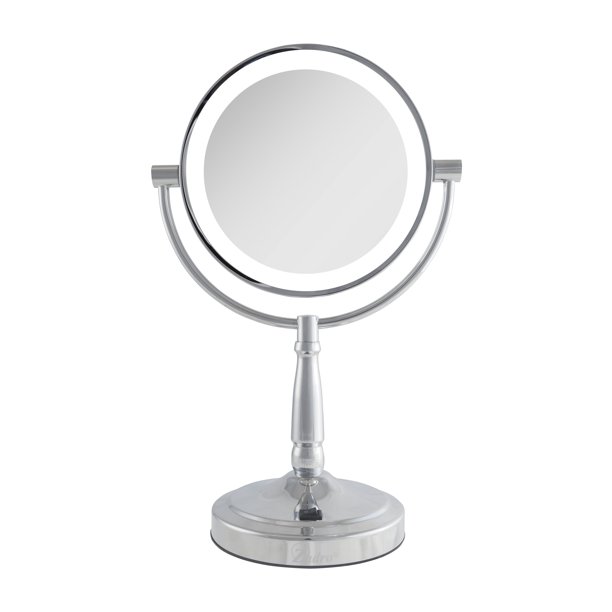 Zadro 9" Round LED Makeup Mirror with Lights and Magnification 5&10X/1X