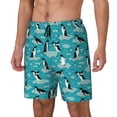 thumbnail image 1 of Balery Penguins On The Ice In The Sea Bañador para hombre, shorts de playa de secado rápido con entrepierna y forro de compresión-3X-Large, 1 of 6
