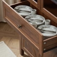 thumbnail image 6 of Aukfa Retro Wood Storage Cabinet, Arched Tall Kitchen Pantry with Bookshelf & Sideboard,Walnut, 6 of 8
