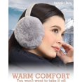 thumbnail image 4 of Ear Muffs For Women - Winter Ear Warmers - Soft Warm Cable Knit Furry Fleece Earmuffs - Ear Covers For Cold Weather V, 4 of 5