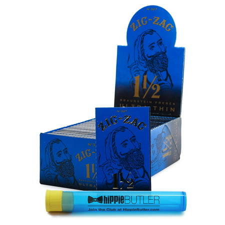 Zig Zag Ultra Thin 1 1/2 Rolling Papers (24 Packs/Box) with Hippie Butler Kewl