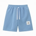 thumbnail image 4 of NOLDARES Toddler Boys Summer Shorts with Drawstring - Cotton Baby Casual Jogger Shorts Active Sports Shorts(Blue,3-4 Years), 4 of 5