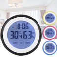 thumbnail image 2 of UHUSE Digital Temperature Humidity Time Function Wall Clocks Backlight For Bedroom, 2 of 3