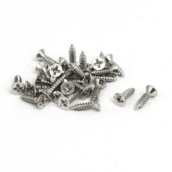 Uxcell M3x12mm Metal Drive Flat Head Self Tapping Screws Fastener (30-pack)