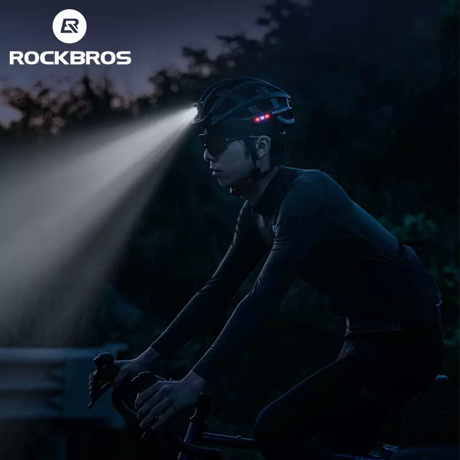 Rockbros Bicycle Helmet with USB Rechargeable HeadLight Safety riding/working Headgear
