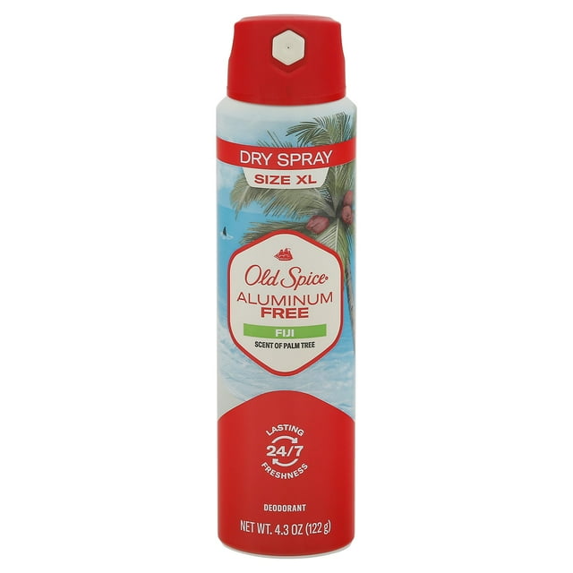 Desodorante Old Spice Fiji en aerosol seco sin aluminio, 120 ml, XL