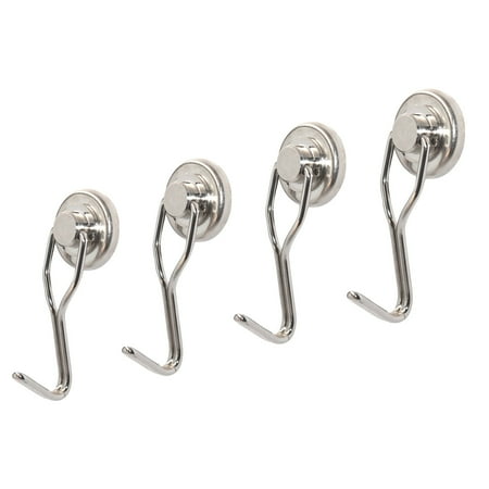 

MOUIND Magnetic Hooks Heavy Duty for Hanging 25LB Strong Magnet with Hook for Hanging Magnetic Hanger for Toolbox Tools Coat and Storage (4 Pack)