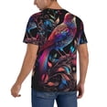 thumbnail image 2 of Hirioo Artistic Colorful Bird for Men's Baseball T-shirt Shirts Short Sleeve Casual Summer Button Stretch T Shirts,Size S-4XL-Medium, 2 of 7