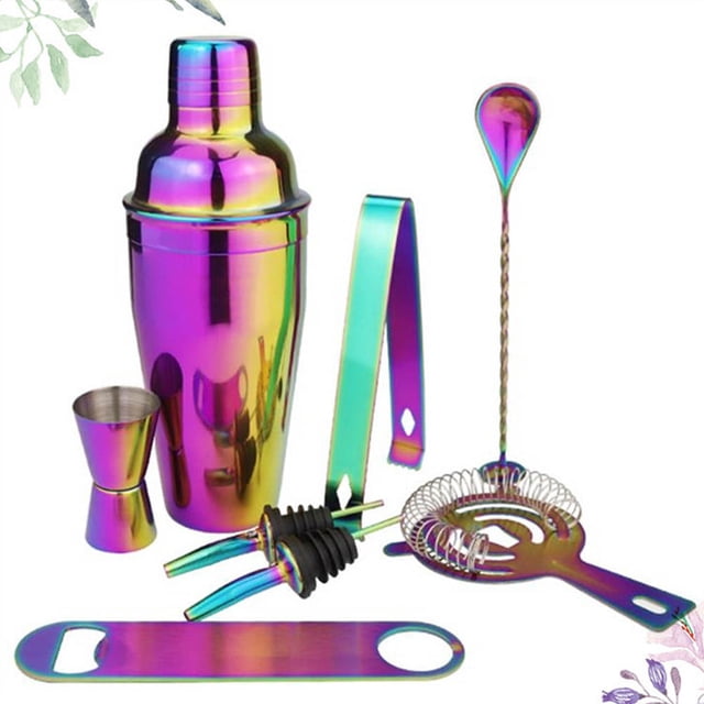 WEUVEB 8Ud Profesional De Mixer Drinks Con Shaker De Acero Inoxidable Y Accesorios Para Bar