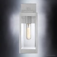 thumbnail image 5 of Luxury Modern Farmhouse Outdoor Wall Sconce, 14.25''H x 5.00''W, with Industrial Style Elements, Minimalist Design, Stainless Steel Finish and Clear Beveled Glass, UQL1360, 5 of 7