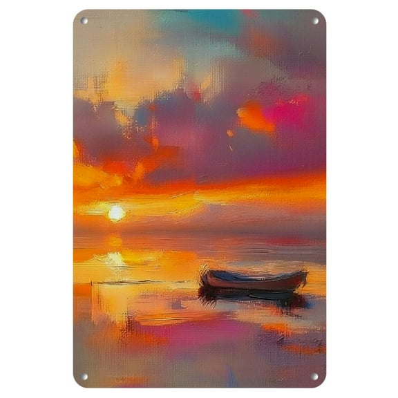 Iron Metal Print, Vibrant Light, 20x30cm/8x12inch, Frameless Artwork, Weather-Resistant, Pre-Drilled, Easy to Hang