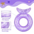 thumbnail image 5 of MoKo Mermaid Pool Floaties for Kids & Adults, Inflatable Swimming Ring Summer Toy, Purple, 5 of 8