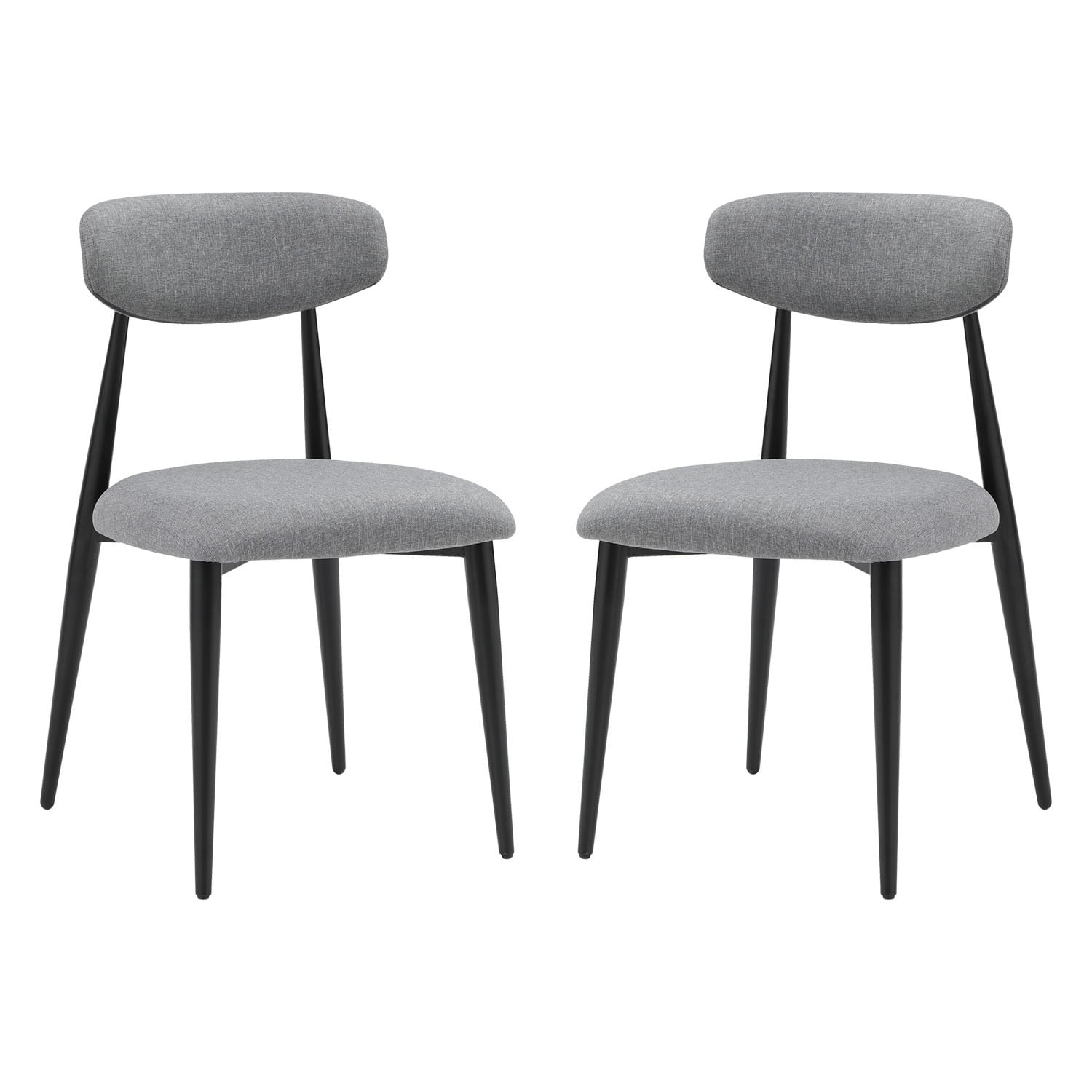 Modern Dining Chairs Set of 2, Upholstered MidCentury Chair with Thickened Cushion and Curved