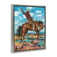 thumbnail image 4 of Stupell Industries Cowboy on Rearing Horse Animals Painting Gray Floater Framed Canvas Art Print Wall Art, 25 x 31, 4 of 10